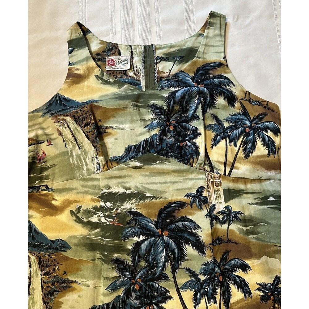 Vintage 90’sHilo Hattie Hawaiian Dress Size 20 A-Line Cotton Scenic Print Hawaii - Picture 13 of 15